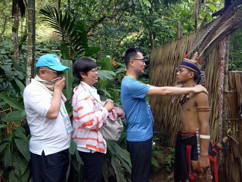 on your mari-mari cultural village tour, you'll experience the native greetings of the Sabah's aborigines like this