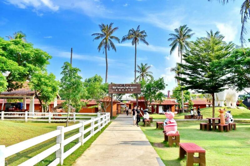 the entrance to the swiss sheep farm pattaya